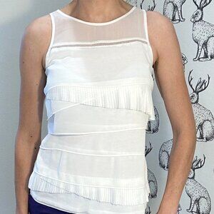 Women's Express Tiered Front Tank Top White SzXS/S